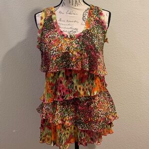 KEREN hart Vibrant Floral Sleeveless Blouse